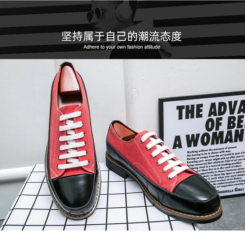 Leather Shoes Men Casual Lace Up Loafers High Quality Low Heel Platform Shoes Leather Premium Casual Luxury Brand Oxford Shoes