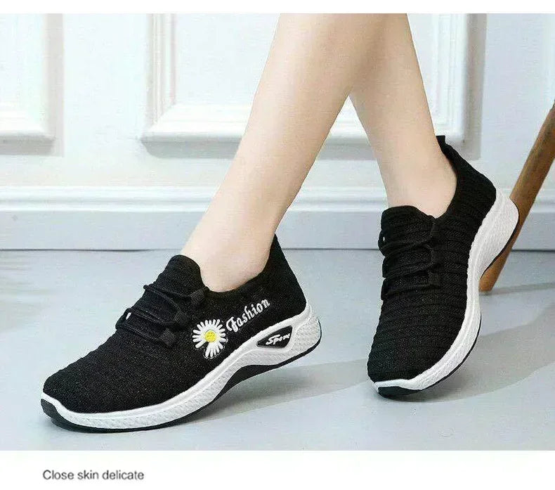 Fashionable Women's Sports Shoes, Thick Breathable Soft Sole Mesh, Lightweight Sneakers Casual Shoes, Comfort, Breathable