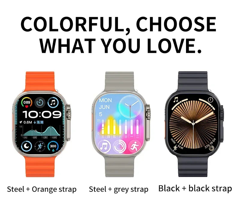 2025 BW9 Smartwatch SIM Card Bluetooth Calling 2.01-inch Screen Telescopic Camera Full Network Coverage Step Counting Recording