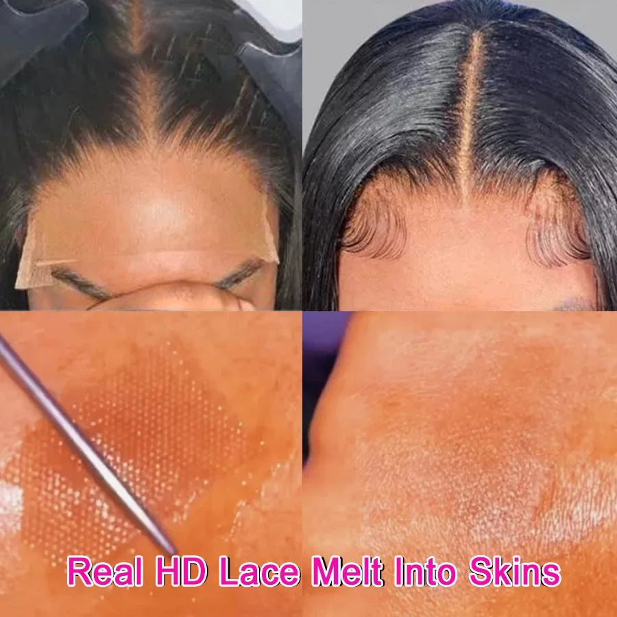 7x7 Kinky Straight Invisible 13x6 HD Lace Frontal Closure Only Melt Skins Pre plucked 5x5 6x6 HD Lace Closure Only Human Hair