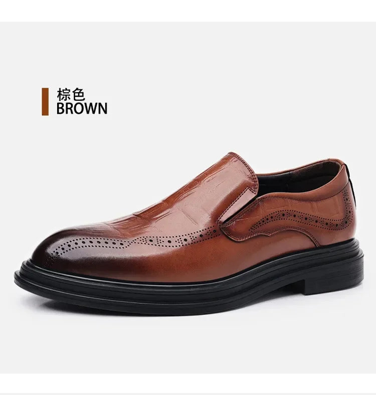 Leather Shoes for Men Wedding Formal Oxfords Business Casual Office Work Shoes for Men Classic Luxury Pointy Men's Dress Shoes