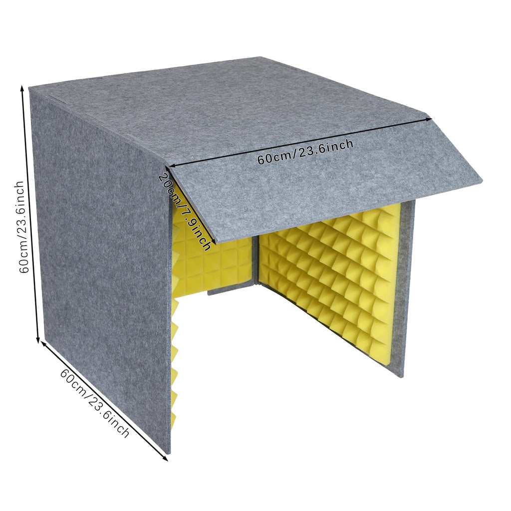 Professional Foldable & Portable Desktop Soundproof Booth, 23.6" Cube with Dual-Layer Acoustic Panels for Recording/Streaming