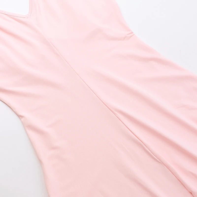 Mozision Elegant Sleeveless Ruffles Sexy Long Dress For Women Summer New Deep V Neck Backless Thigh High Split Maxi Dress