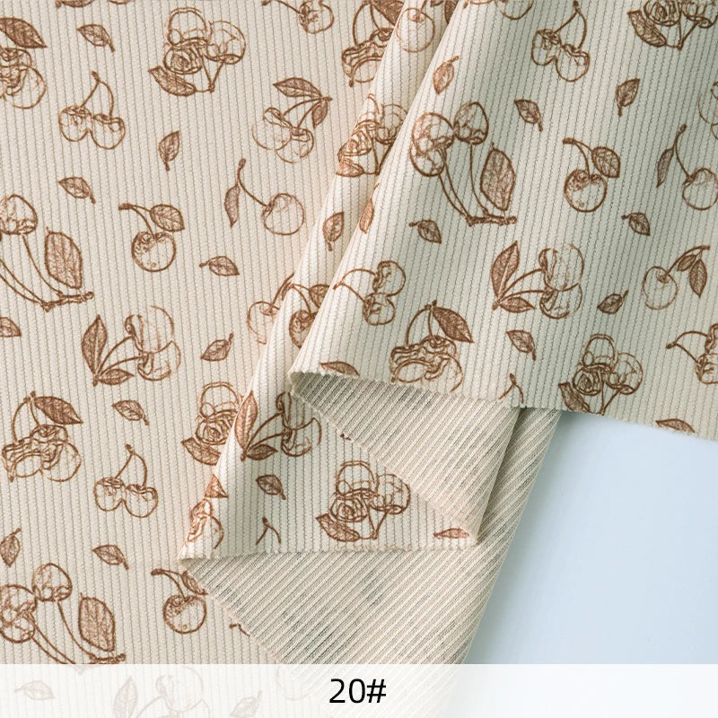 0.5/1/2Yard Ribbed Corduroy Fabric Vintage Style Colour Print Spring Autumn DIY Sewing Fabric Making Pants Jacket Clothing Cloth