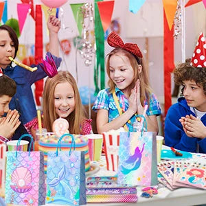 84pcs Mermaid Party Favors for Boys and Girls with Mermaid Birthday Rings Keychain Slap Bracelets Bags Hair Clips Necklace etc