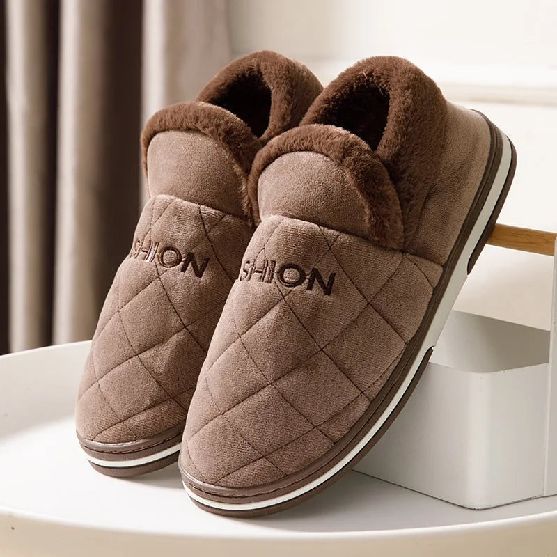 Size 47 48 49 50 Men Autumn Winter Warm Big Size Cotton Slippers Large Size Plus Home Bedroom Casual Shoes House Indoor Slides