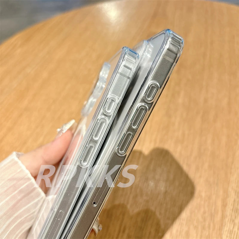 Transparent For Magsafe Magnetic Wireless Charge Case For iphone 11 12 13 14 15 16 17 Pro XS Max XR 16e 17 Air Hard Acryli Cover