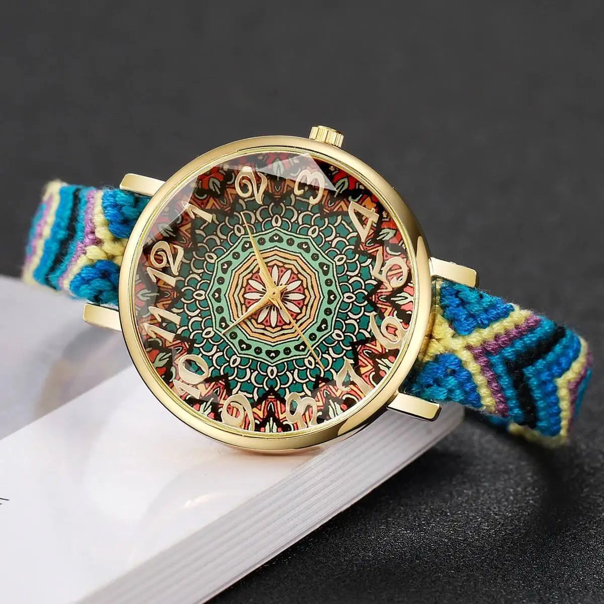 1/6/7PCS Fashion Women Watches Vintage Woven Strap Ladies Quartz Wristwatches Reloj Mujer（Without Box）