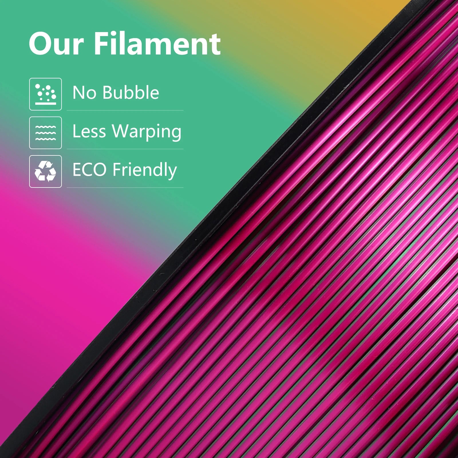 KINGROON Silk Tricolor PLA Filament 3D Printer 1.75mm 2.2 /8.8 lbs Silk PLA Filament Plastic Materials 3D Printing Special Color