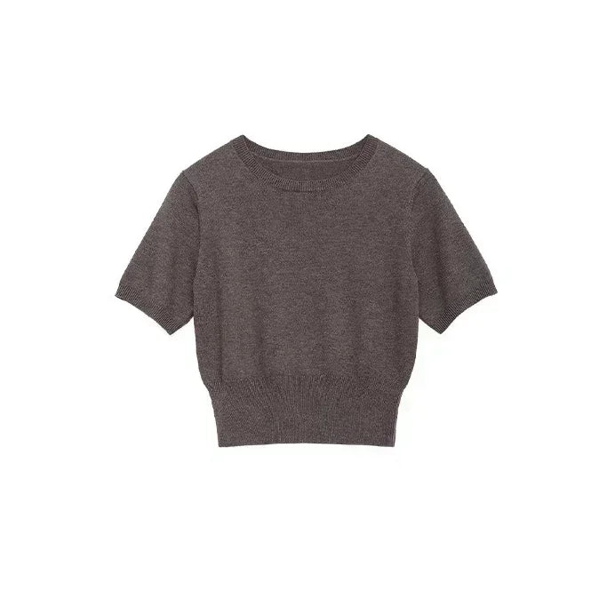 CHIC VEN Women Skirt Sets Solid Knitted Cardigan Short Sleeved Top Female Pleated Skirt Three Piece Optional Spring Autumn 2024