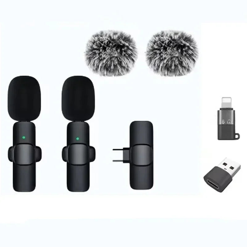 Lavalier Microphone Audio Video Recording Mini Replaceable Windproof Fleece Microphone for vlog YouTube Shooting Wireless Mic