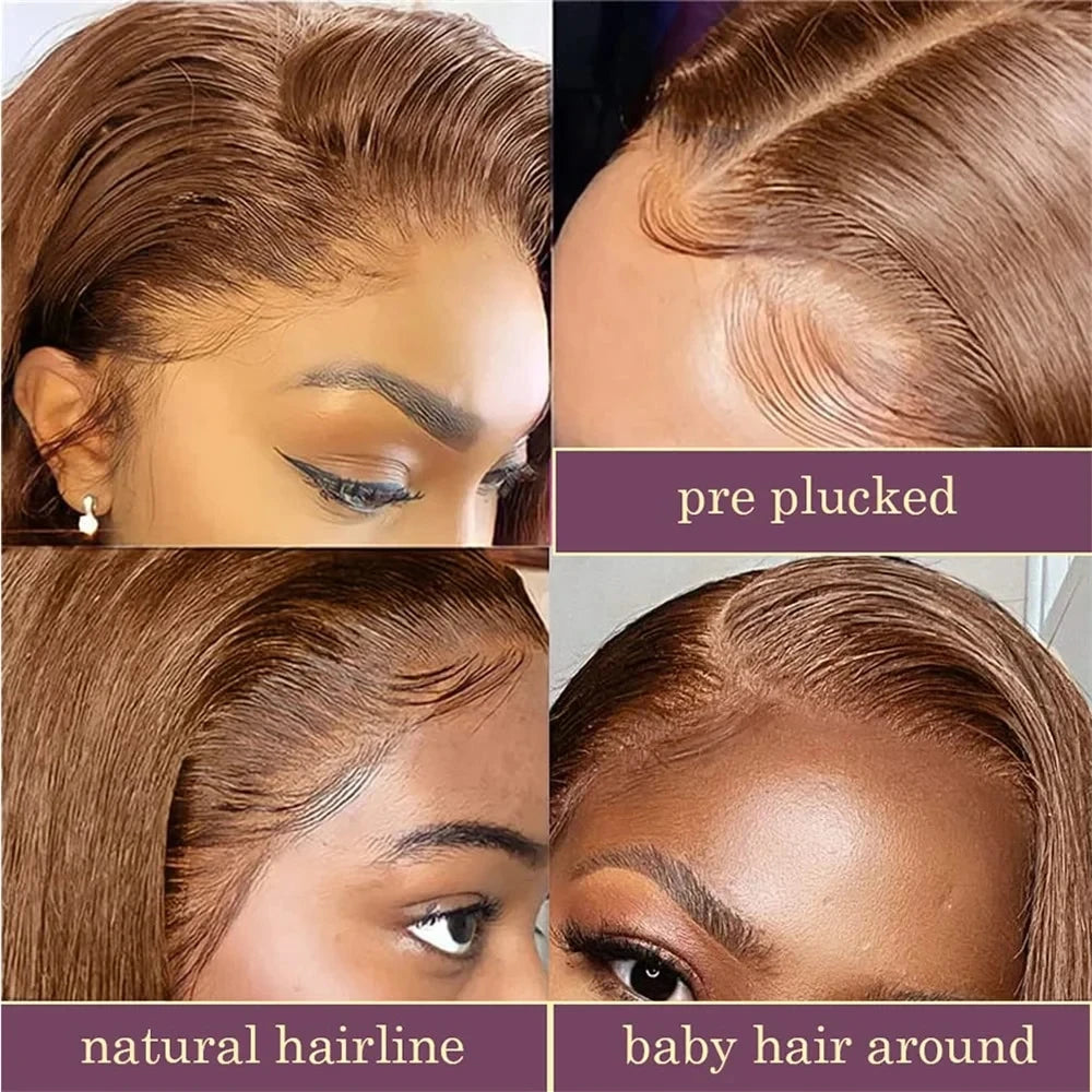 Malaysian 13x4 Lace Wig Side Part Pixie Cut Wigs 100% Human Hair Side Part Straight Bob Wig Transparent Lace For Black Women