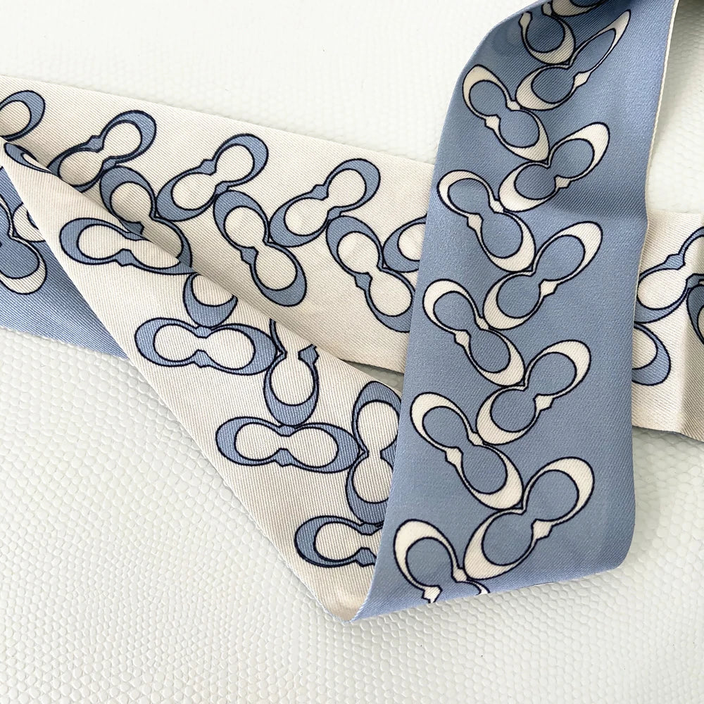 Korean Version of The Autumn Plain Color New Women's Ribbon Hair Ribbon Streamer Tied bag Long belt silk scarf Small Scarf Scarf