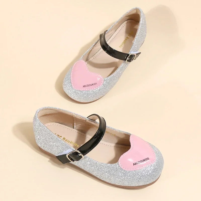 2023 Autumn Girl Leather Shoes New Elegant Party Children Princess Shoes Light Shallow Comfy Kids Flats Shoes Fashion Versatile