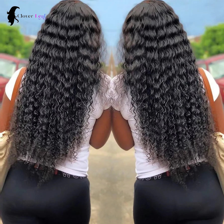 Deep Wave Human Hair Bundles Raw Hair Bundles 100% Natural Deep Curly Remy Peruvian Hair Weave Extensions 1/3/4 Bundle for Women