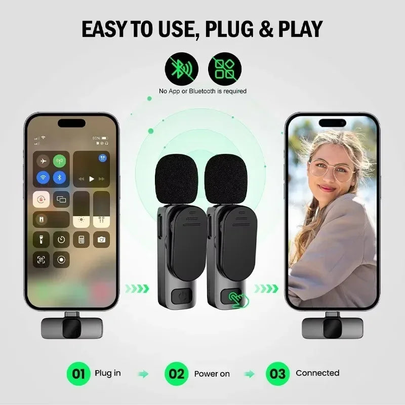 Lavalier Microphone Audio Video Recording Mini Replaceable Windproof Fleece Microphone for vlog YouTube Shooting Wireless Mic