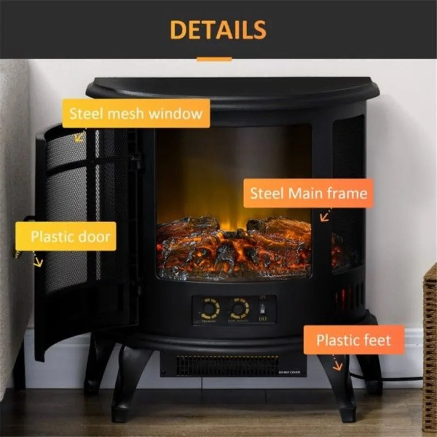 1500W 22 Electric Fireplace Black