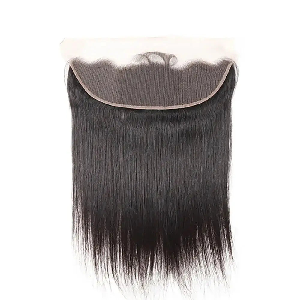 13x4 Lace Frontal Pre Plucked Natural Hairline Straight Remy Human Hair Closure Body Wave Transparent Lace Frontal