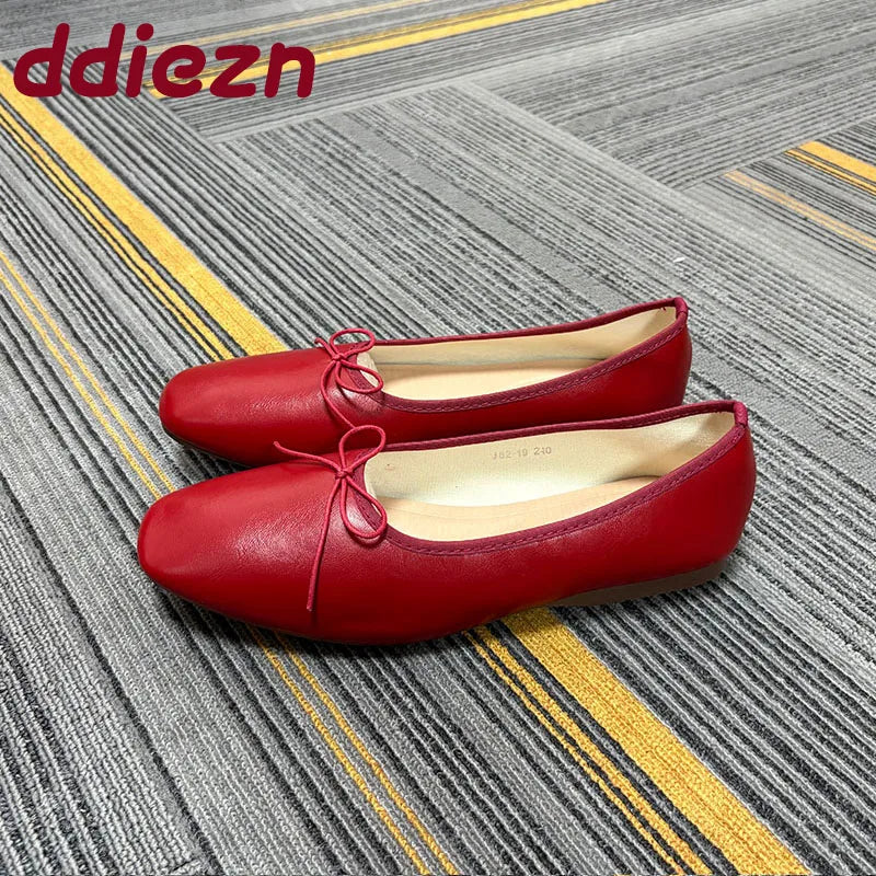 Luxury Butterfly-Knot Footwear Flats With Shoes For Women Female Soft Fashion Shallow Ladies Ballet Flats Slip On Shoes