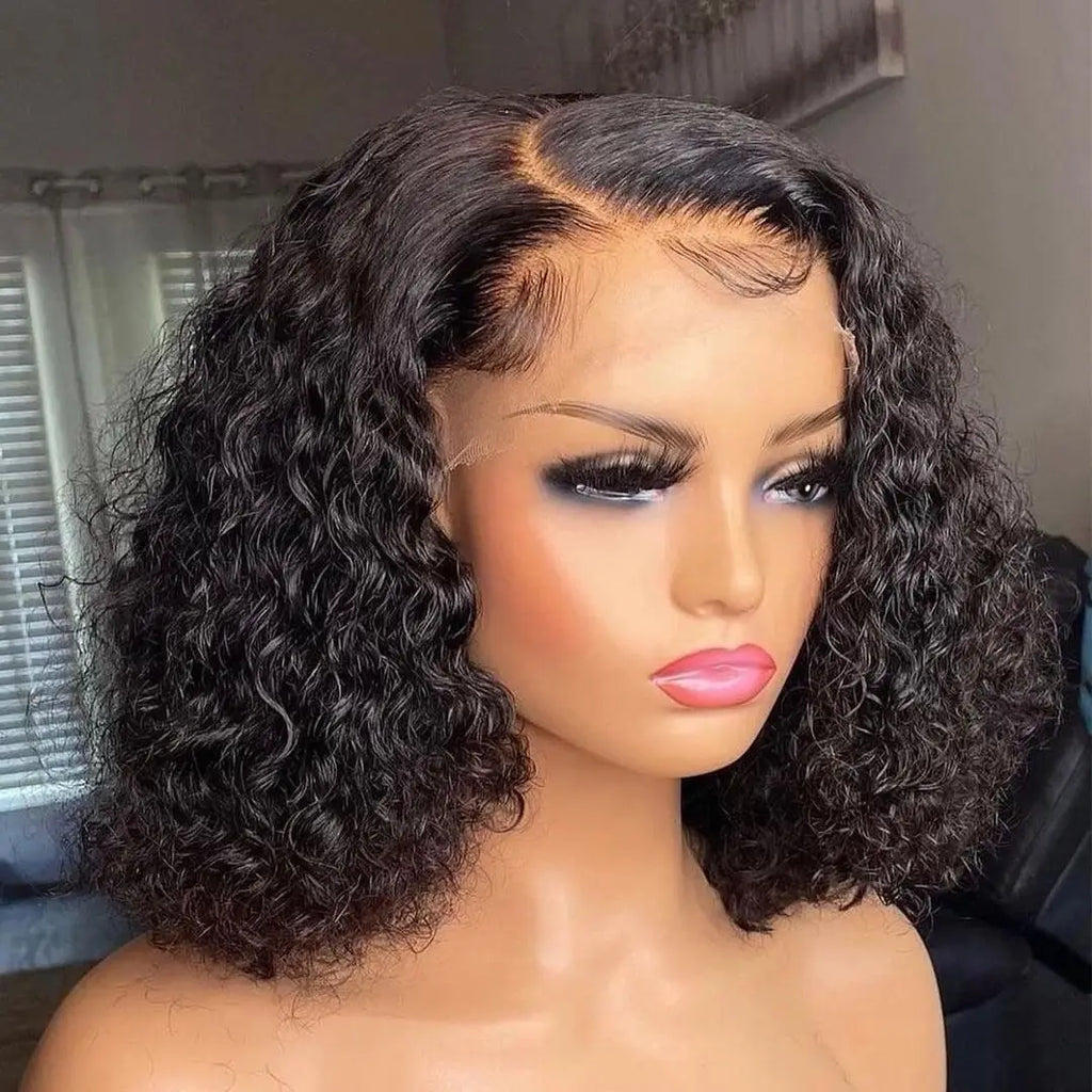 Pixie Cut Short Curly Bob Deep Water Wave Wigs 100% Human Hair 13x4 Transparent Lace Frontal Wig Lace Front Wigs Top Quality