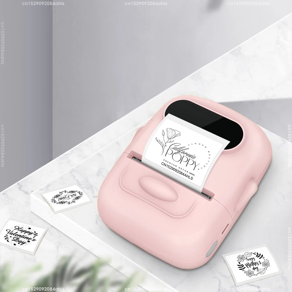 Mini Portable Thermal Printer P50 Adhesive Label Printer Portable Bluetooth Labeling Machine 2inch Maker or 3PK P50 Label Tapes