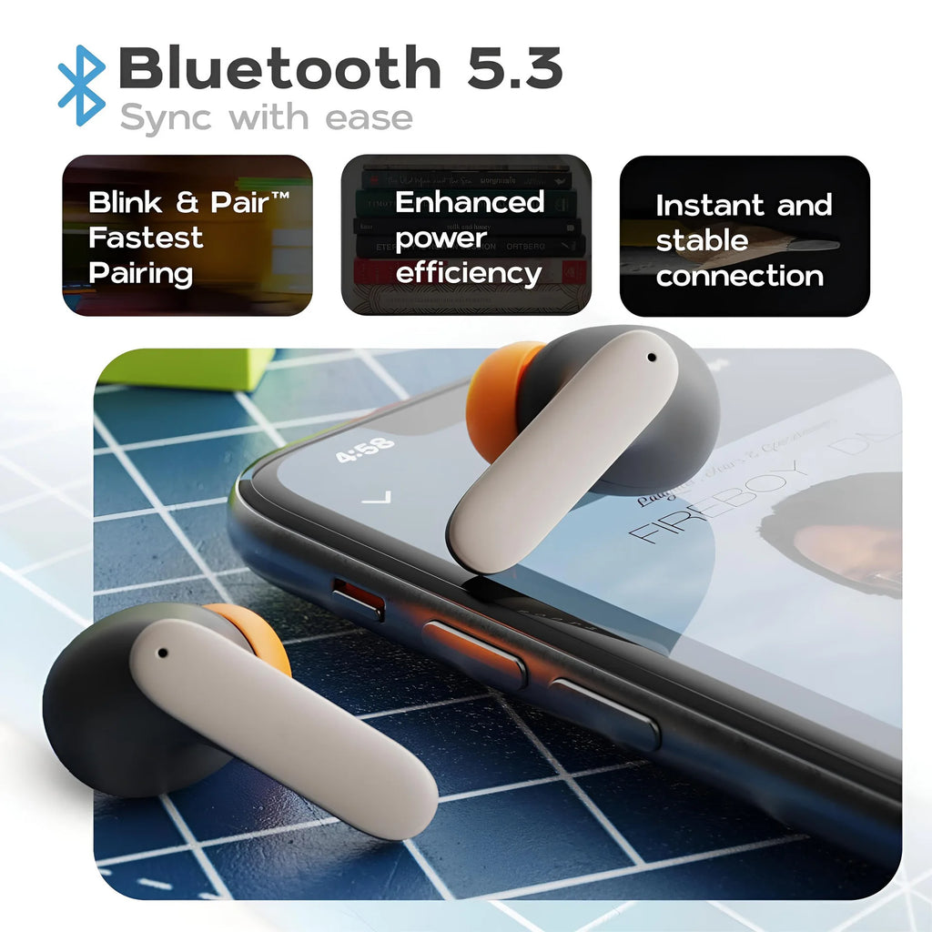 Dual Microphone ENC Noise Reduction Bluetooth Eaphones IPX5 Waterproof Fast Charging Low Latency Play Game Listen Music Earbuds