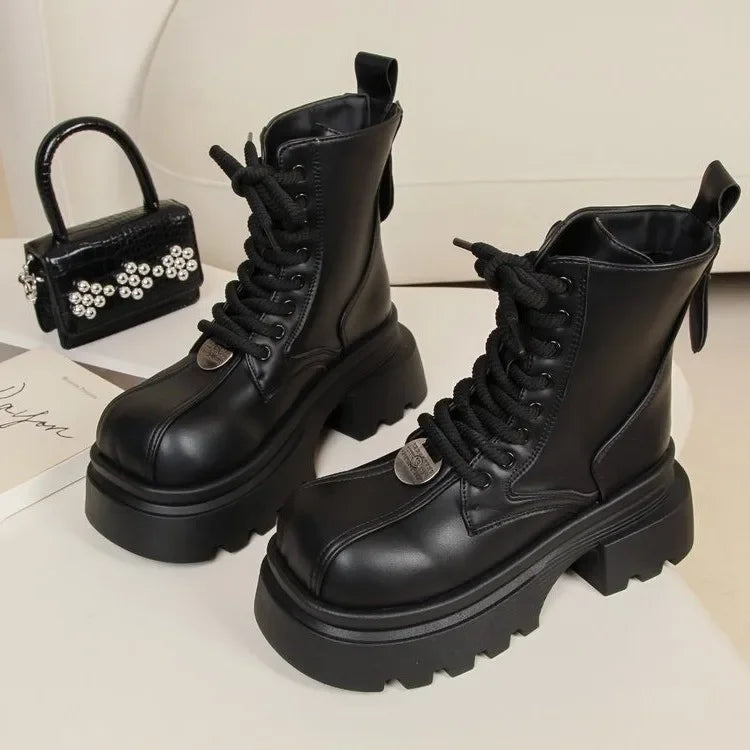 Women Flats Ankle Cool Boots Autumn Designer Platform Shoes 2024 New Brand Fashion Dress Chelsea Boots Walking Zapatillas Female