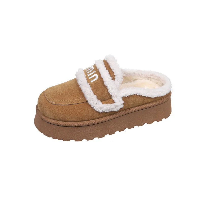 2024 Autumn/winter new m letter Baotou cotton mop with pile pile socks senior sense casual style plus velvet