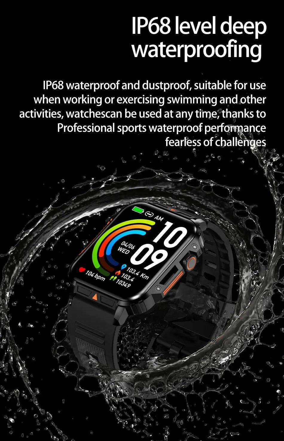 2024 Smartwatch 1.95 Inch Screen Health Monitoring Watches IP68 Waterproof Sport Fitness Smart Watch For Men Women Reloj Hombre