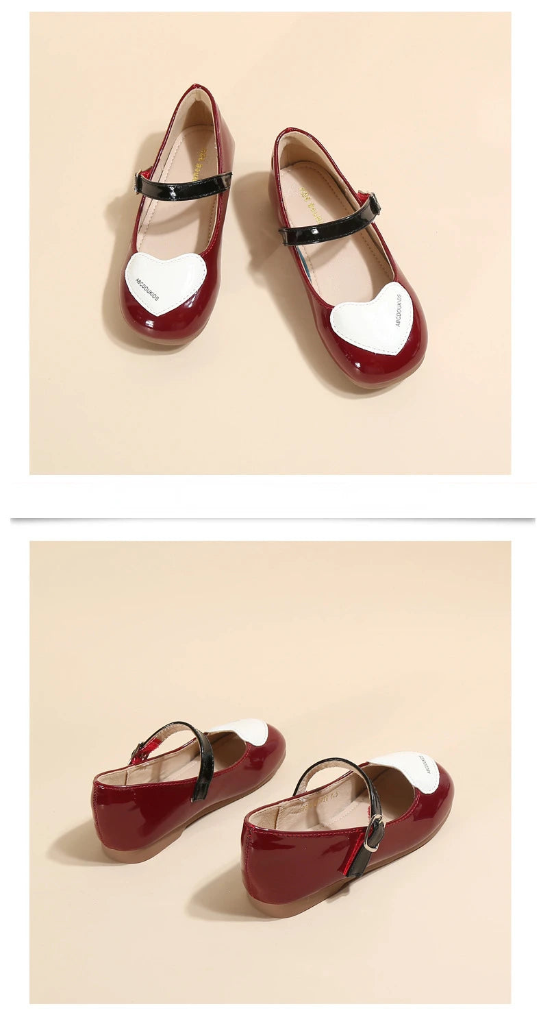 2023 Autumn Girl Leather Shoes New Elegant Party Children Princess Shoes Light Shallow Comfy Kids Flats Shoes Fashion Versatile