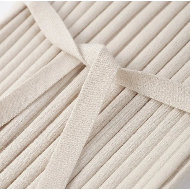 Knitted Women Long Dress Short Sleeve Pleated Lady Dresses 2024 Fashion Autumn Winter Hip Package O Neck Female Vestidos