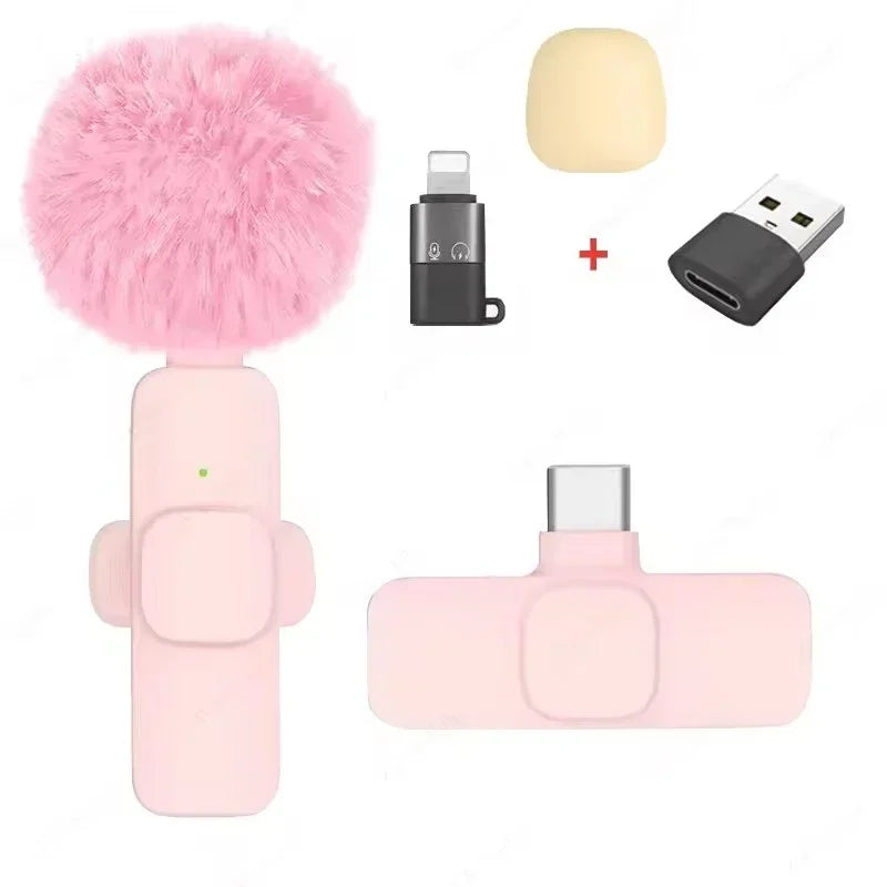Lavalier Microphone Audio Video Recording Mini Replaceable Windproof Fleece Microphone for vlog YouTube Shooting Wireless Mic