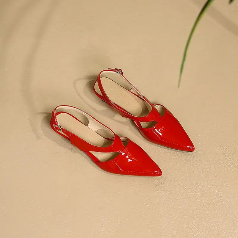 REAVE CAT 2022 Ladies Sandals Pointed Toe Heels Buckle Straps Size 33-45 Black Red Elegant S3691