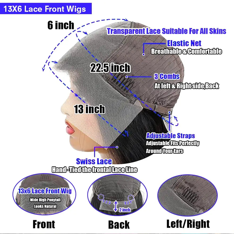 250% Body Wave 13x6 Hd Transparent Lace Front Wigs Human Hair Wig Brazilian 40 Inch Water Wave 13x4 Lace Frontal Wig For Women