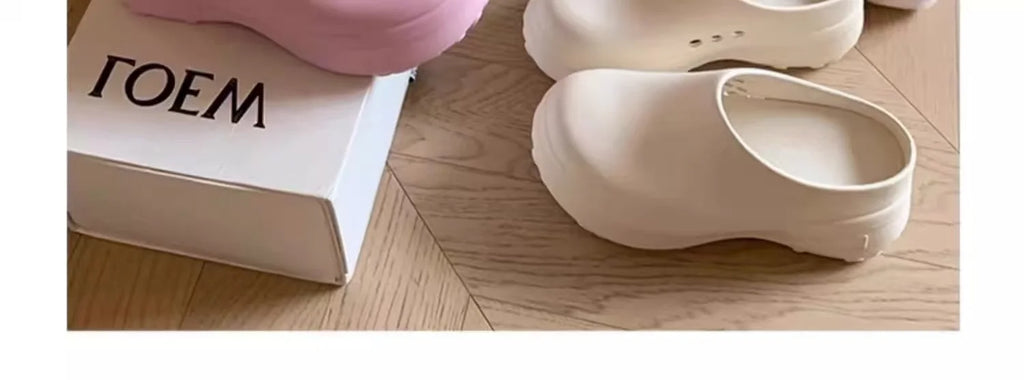 Women's Slippers Minimalist Fashion Air Cushion Soft 5CM Platform Non Slip Sandals Breathable Couple Style Heightened Chef Shoes