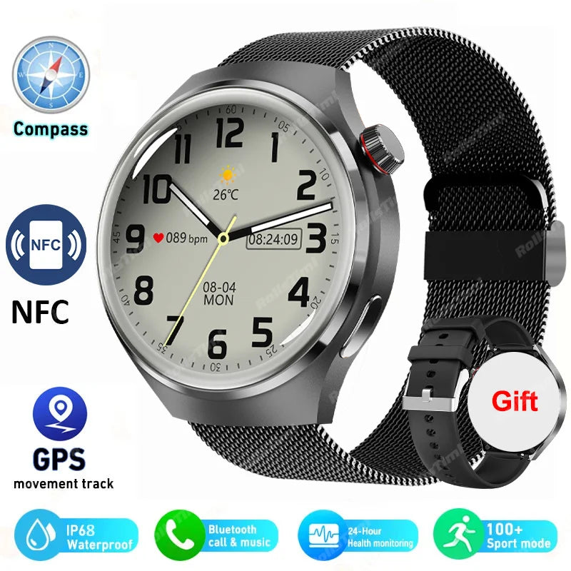 2025 New Smart Watch Heart rate Health Monitor Bluetooth Call NFC GPS Tracker IP68 Waterproof SmartWatch Men Women For HUAWEI