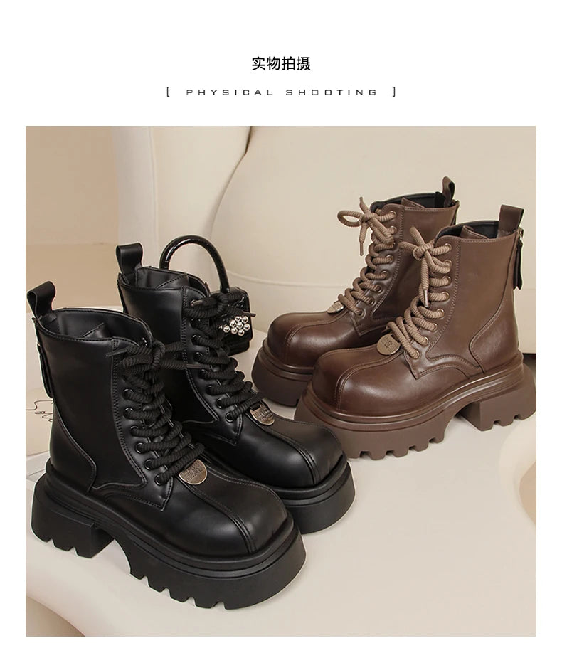 Women Flats Ankle Cool Boots Autumn Designer Platform Shoes 2024 New Brand Fashion Dress Chelsea Boots Walking Zapatillas Female