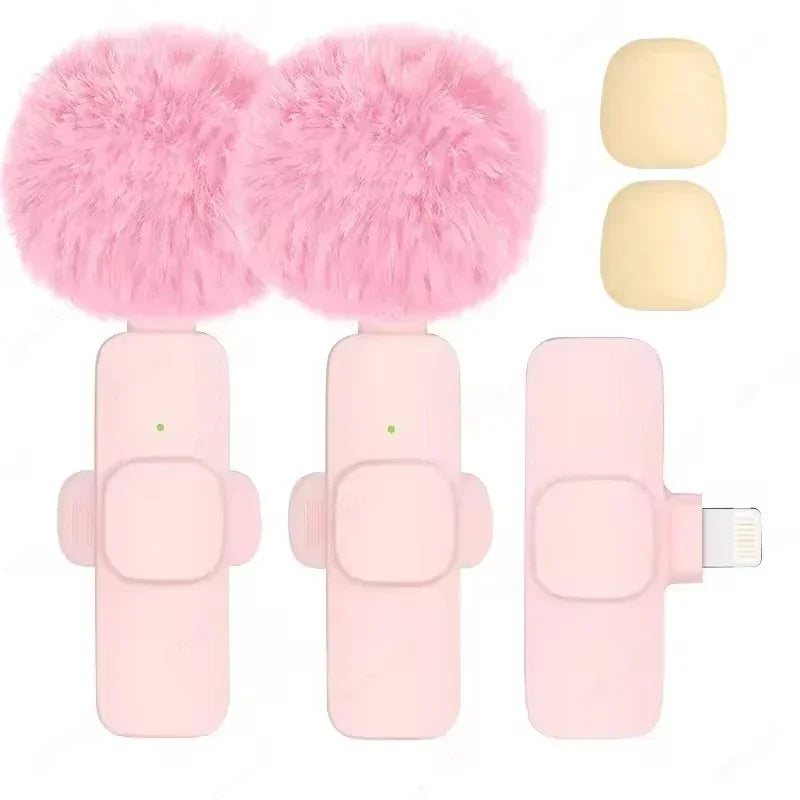 Lavalier Microphone Audio Video Recording Mini Replaceable Windproof Fleece Microphone for vlog YouTube Shooting Wireless Mic