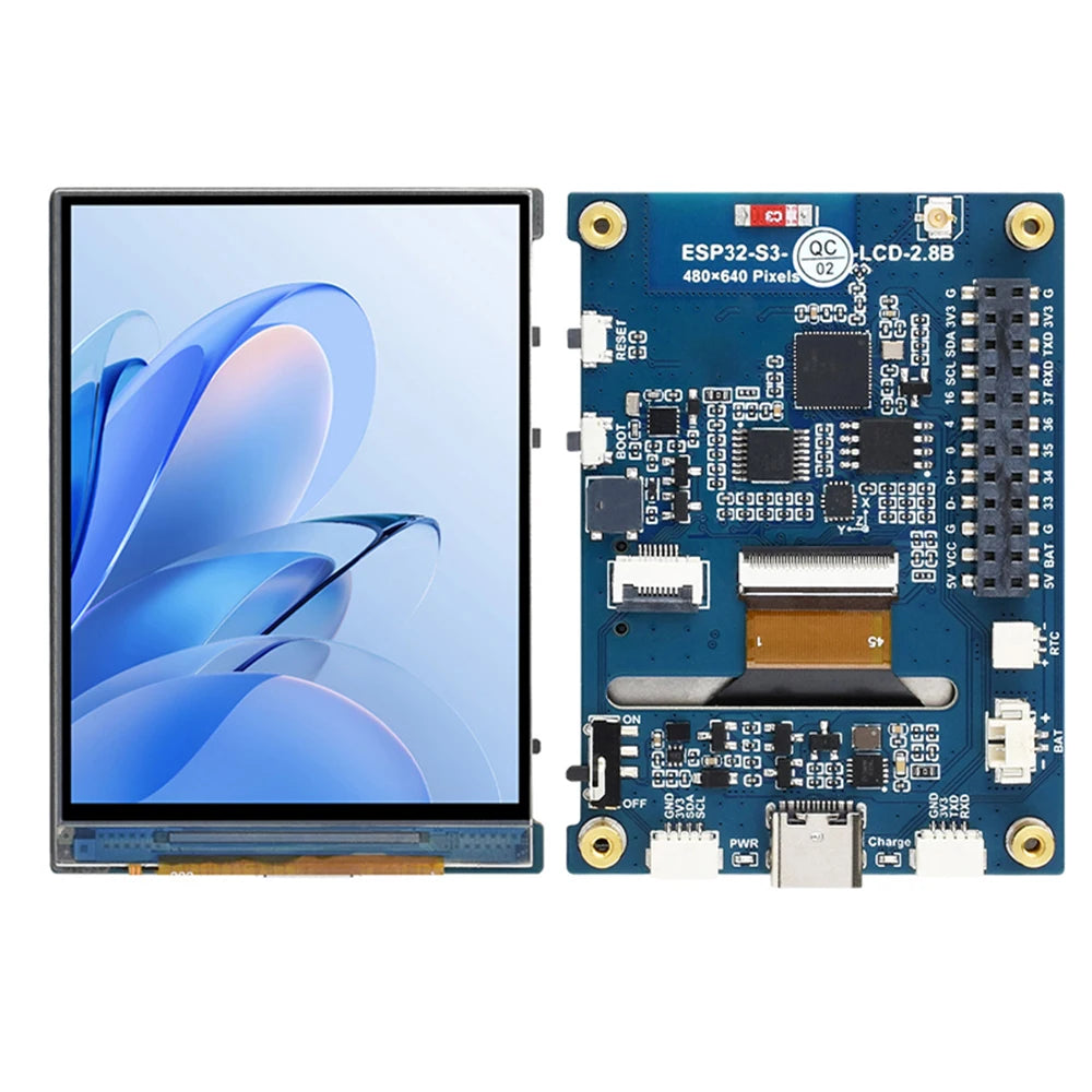 ESP32-S3 2.8 Inch LCD Screen Wifi Bluetooth Development Board Capacitive Touch Display Development Board Optional