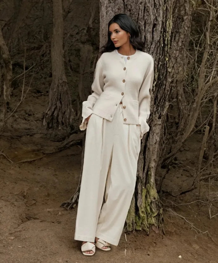 2025 Autumn Knit Women Sweater Coat Black Flare Sleeve Elegant Jacket Sweaters Female Fashion Casual Spring Warm Sweater Clothes