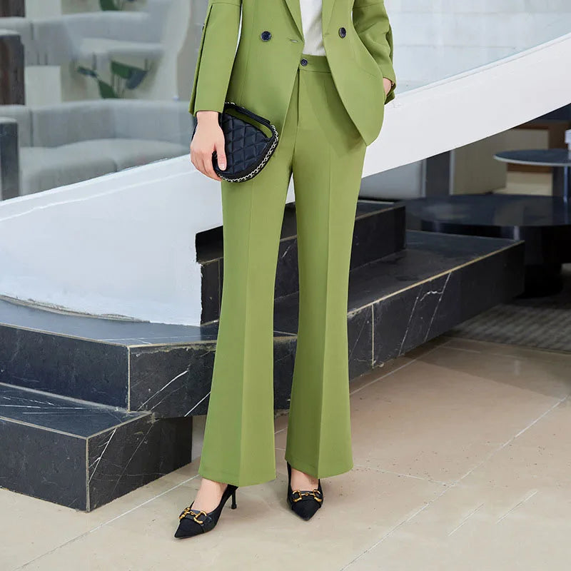 Yitimuceng Slim Blazers for Women 2024 Office Ladies New Fashion Long Sleeve Coats Solid Lapel Double Breasted Pant Suits