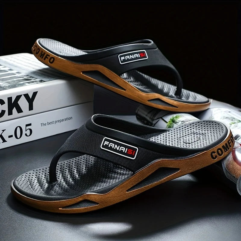 1 Pair  Beach Sandals Shower Shoes Men'S Stylish Lightweight Flip-Flops Comfortable Thong Sandals Camping Casual Attire