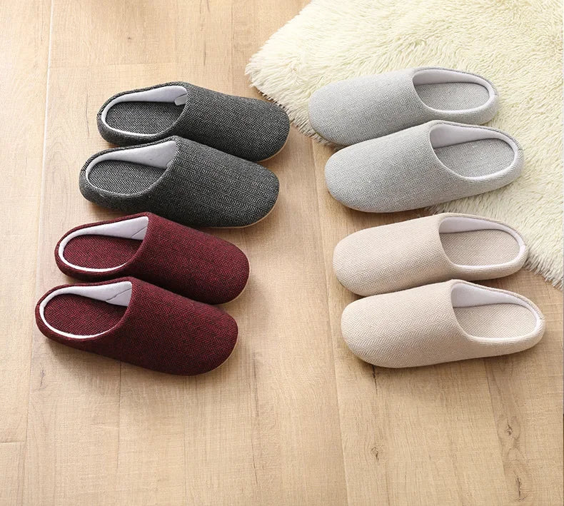2024 Winter Women Warm Slippers Men Indoor Home Bedroom Flat Slides Couples Casual Plush Non-slip Flip Flops Ladies Soft Sandals