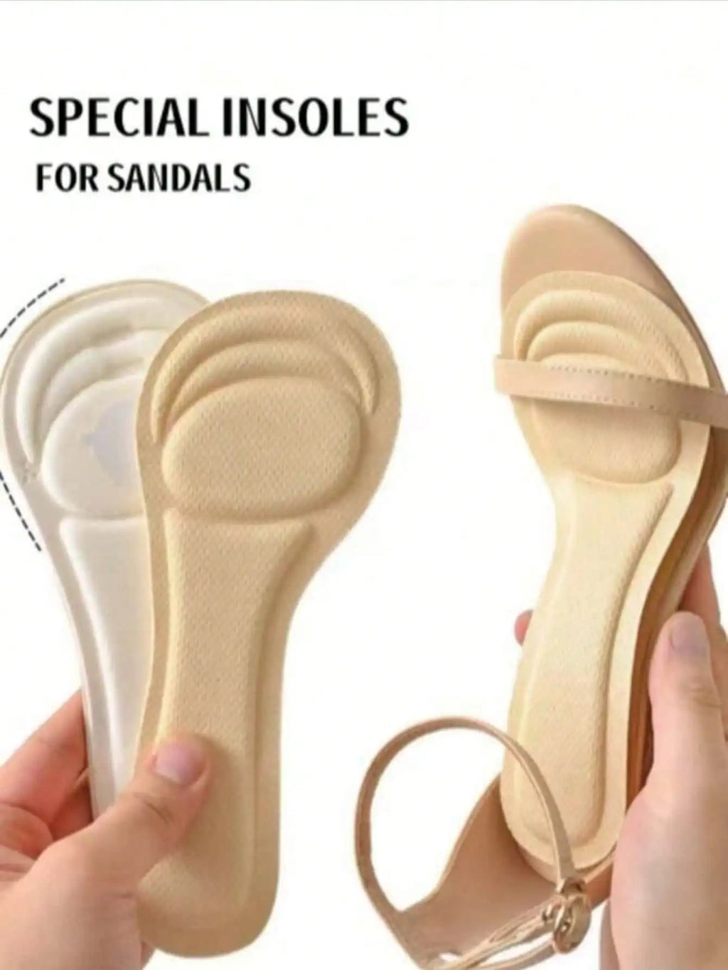 1 Pair of Women's High Heel Shoe Insoles |   Self-Adhesive Sweat-Absorbing Design |   Breathable Non-Slip Mat |   Super Soft Forefoot Pads Relieve Pain from High Heels |   7/10 Length Insoles