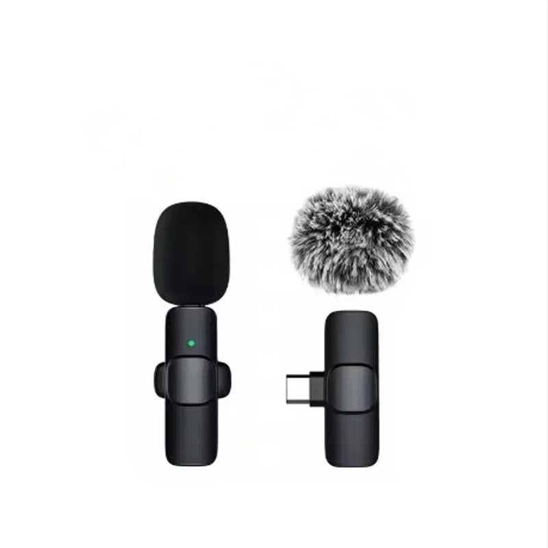 Lavalier Microphone Audio Video Recording Mini Replaceable Windproof Fleece Microphone for vlog YouTube Shooting Wireless Mic