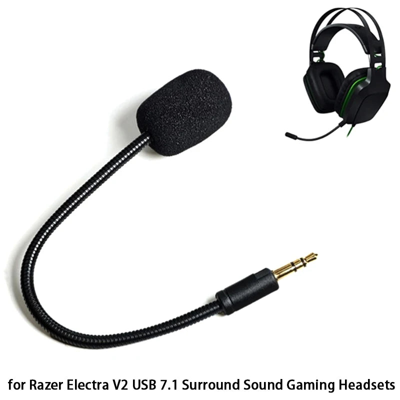 Headsets Microphone for Razer Electra V2 USB 7.1 Surround Sound Gaming Headphones Mic Replacement Detachable Microphone Boom
