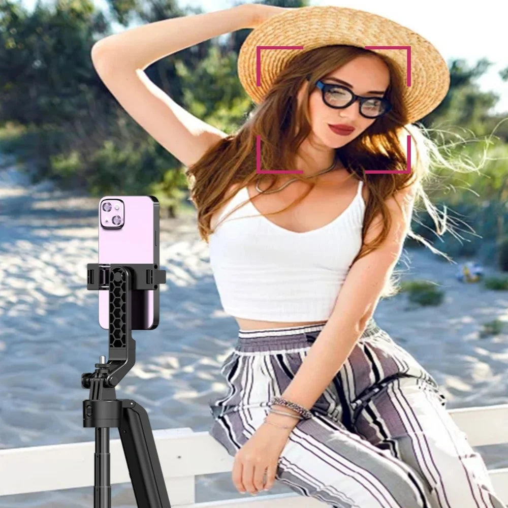 COOL DIER 2025 NEW Gimbal Stabilizer Wireless Selfie Stick Foldable Tripod Holder With Bluetooth Shutter Monopod For IOS Android