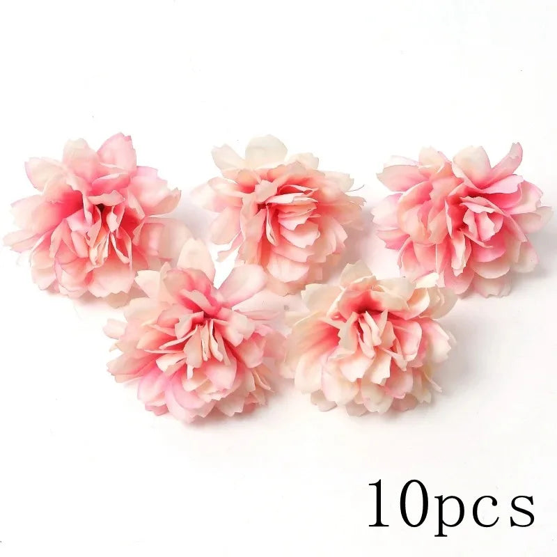 Pink Artificial Flowers Head For Wedding Home Room Decor DIY Fake Flowers For Decoration Birthday Party Craft Wreath Decoration