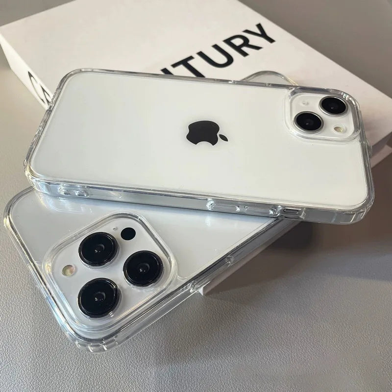 Luxury Transparent Soft Acrylic Phone Case For iPhone 17 16 15 14 13 12 11 Pro Max XS X XR 7 8 Plus Shockproof Protective Cover