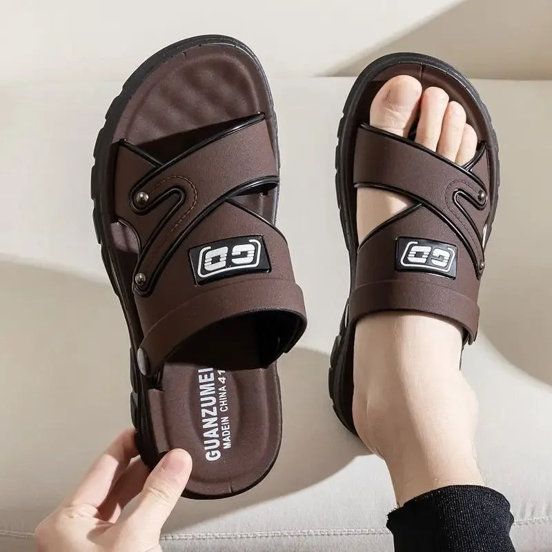 Simple Comfort Mens Slippers Soft Sole Versatile Men Shoe 2025 Summer Comfort Men Sandals Thick Soled Anti Slip Men Casual Shoes
